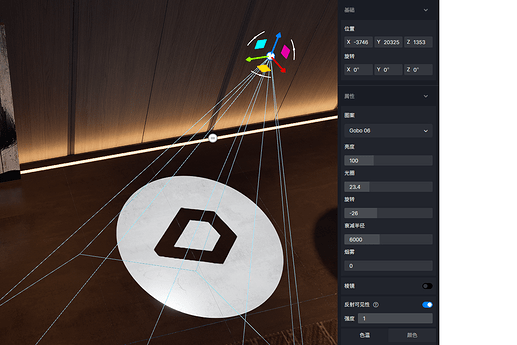 舞台灯光增加旋转参数
